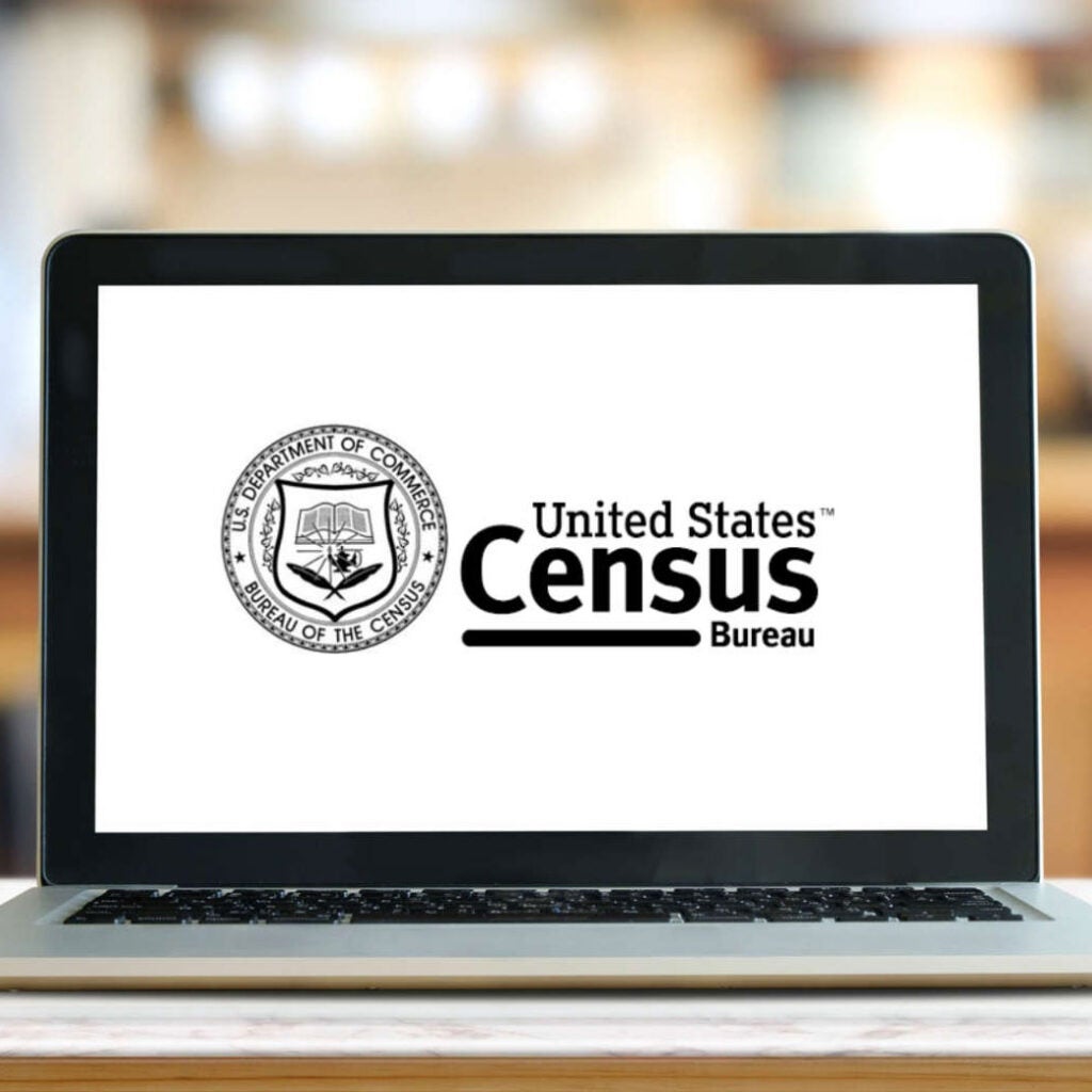 Census Bureau Logo on Laptop