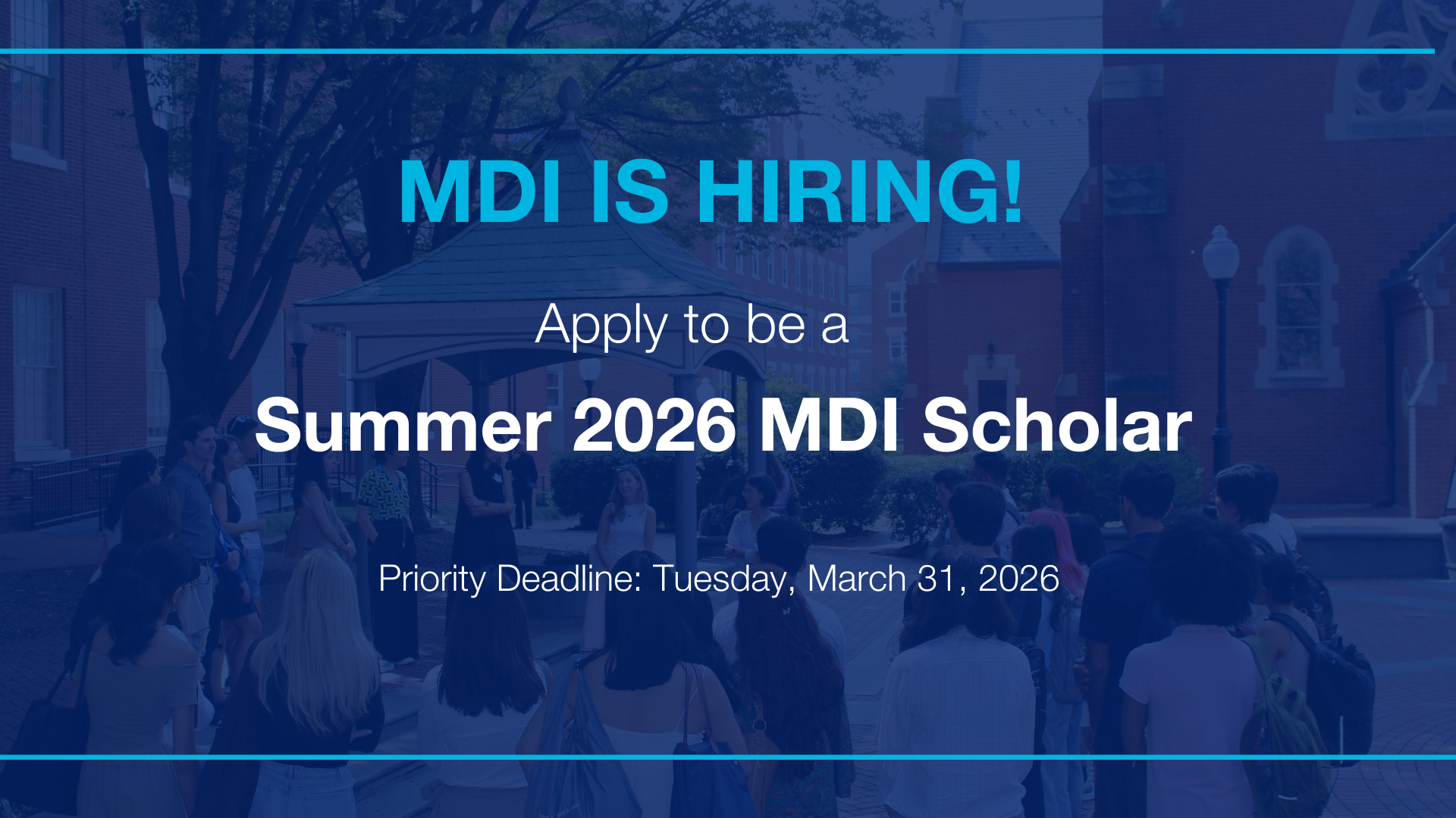 Information graphic about Summer 2026 MDI Scholar Apps